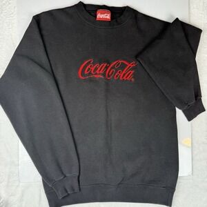 Vintage (1999) Coca‎ Cola Black Crewneck Size Medium